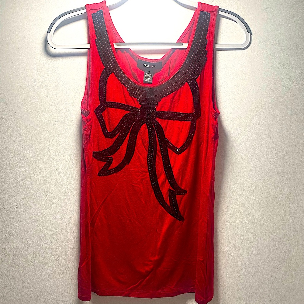 STYLE & CO Red Tank Top | S